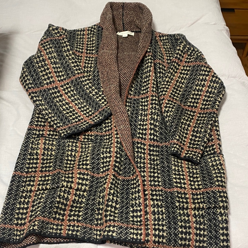 Plaid Women's Sweater Coat